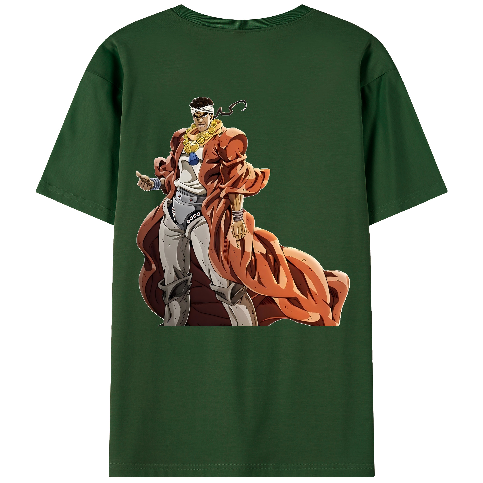 （画像用） ジョジョの奇妙な冒険 ムハンマド?アブドゥル JoJo's Bizarre Adventure Muhammad Avdol 綿100％半袖Tシャツ（背面プリント）